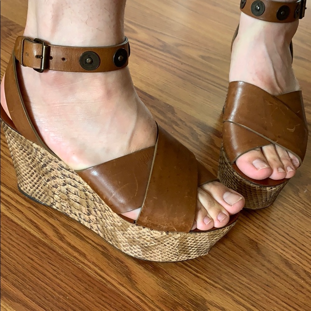 Lanvin snakeskin leather platforms